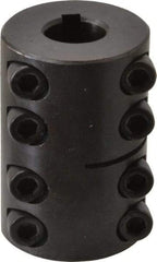 Climax Metal Products - 3/4" Inside x 1-1/2" Outside Diam, Two Piece Rigid Coupling with Keyway - 2-1/4" Long x 3/16" Keyway Width x 3/32" Keyway Depth - Caliber Tooling