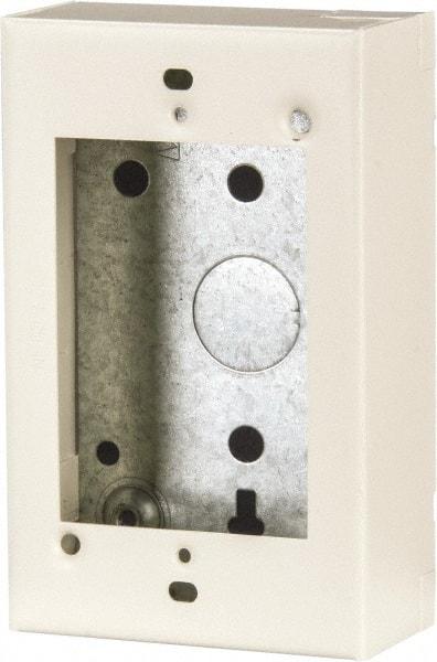 Wiremold - 1 Gang, (4) 1/2" Knockouts, Steel Rectangle Device Box - 4-5/8" Overall Height x 2-13/16" Overall Width x 1-3/8" Overall Depth - Caliber Tooling