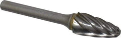 M.A. Ford - 1/2" Cut Diam, 1/4" Shank Diam, Tree with Radius Head Single Cut Burr - Carbide, Radius End, 1" LOC, 3" OAL - Caliber Tooling