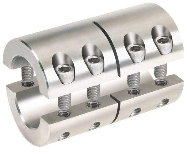 Climax Metal Products - 10mm Inside x 29mm Outside Diam, Metric Two-Piece Clamping Rigid Coupling - 45mm Long - Caliber Tooling