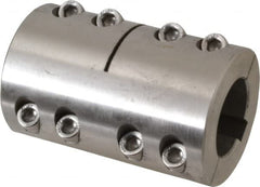 Climax Metal Products - 30mm Inside x 53mm Outside Diam, Metric Two Piece Clamping Rigid Coupling with Keyway - 83mm Long x 10mm Keyway Width x 3.3mm Keyway Depth - Caliber Tooling