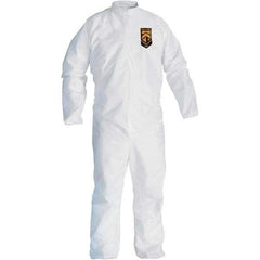 KleenGuard - Size M SMS General Purpose Coveralls - White, Zipper Closure, Open Cuffs, Open Ankles, Seamless - Caliber Tooling