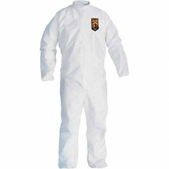 KleenGuard - Size 4XL SMS General Purpose Coveralls - White, Zipper Closure, Open Cuffs, Open Ankles, Seamless - Caliber Tooling