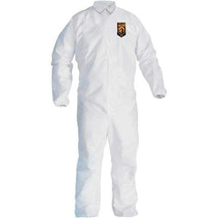 KleenGuard - Size 4XL SMS General Purpose Coveralls - White, Zipper Closure, Elastic Cuffs, Elastic Ankles, Seamless - Caliber Tooling