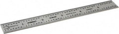 Fowler - 6" Long, 1/64, 1/32" and 0.5, 1mm Graduation, Rigid Steel Rule - English/Metric Graduation Style, Silver - Caliber Tooling