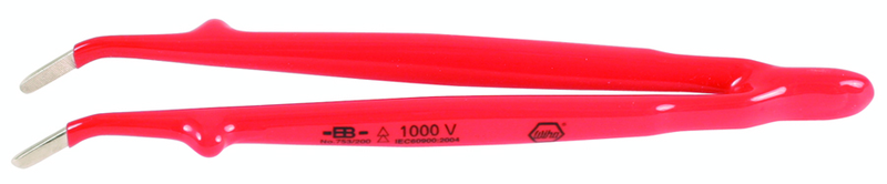 8" OAL INSULATED TWEEZERS ANGLED - Caliber Tooling