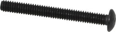 Value Collection - #8-32 UNC Hex Socket Drive, Button Screw - Alloy Steel, Black Oxide Finish, Fully Threaded, 1-1/2" Length Under Head - Caliber Tooling