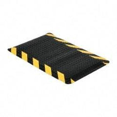 PRO-SAFE - 24' Long x 2' Wide, Dry Environment, Anti-Fatigue Matting - Black with Yellow Chevron Borders, Vinyl with Vinyl Sponge Base, Beveled on 4 Sides - Caliber Tooling