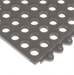 Wearwell - 3' Long x 3' Wide x 5/8" Thick, Anti-Fatigue Modular Matting Tiles - Black, For Dry & Wet Areas, Series 572 - Caliber Tooling