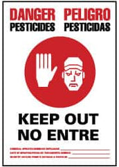 NMC - "Danger - Pesticides - Keep Out - No Enter", 20" Long x 14" Wide, Aluminum Safety Sign - Rectangle, 0.04" Thick, Use for Security & Admittance - Caliber Tooling