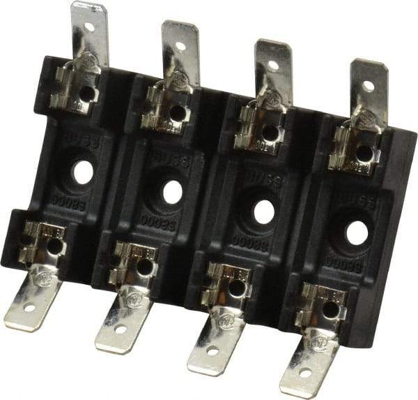 Cooper Bussmann - 4 Pole, 300 VAC/VDC, 30 Amp, Bolt-in Fuse Block - 1/4 Inch Diameter x 1-1/4 Inch Fuse Length, 2 Inch Long x 2-3/8 Inch Wide x 14.3mm High Block, 266°F - Caliber Tooling