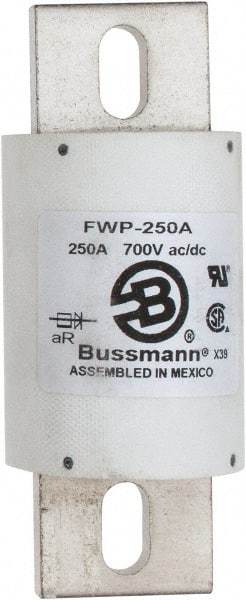 Cooper Bussmann - 700 VAC/VDC, 250 Amp, Fast-Acting Semiconductor/High Speed Fuse - Stud Mount Mount, 5-3/32" OAL, 200 (RMS), 50 at DC kA Rating, 2" Diam - Caliber Tooling