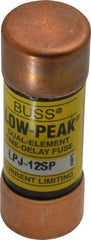 Cooper Bussmann - 300 VDC, 600 VAC, 12 Amp, Time Delay General Purpose Fuse - Fuse Holder Mount, 2-1/4" OAL, 100 at DC, 300 at AC (RMS) kA Rating, 13/16" Diam - Caliber Tooling