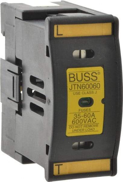 Cooper Bussmann - 1 Pole, 600 VAC/VDC, 60 Amp, DIN Rail Mount Fuse Holder - Compatible with J Class, 1.52 Inch Wide Fuse - Caliber Tooling