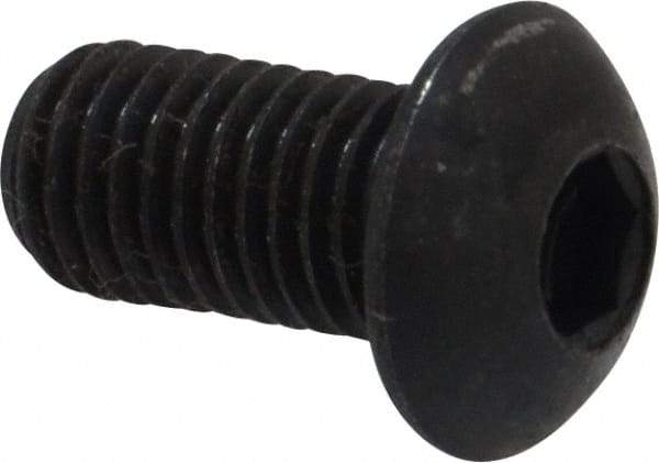 Holo-Krome - 1/4-28 UNF Hex Socket Drive, Button Screw - Alloy Steel, Black Oxide Finish, Fully Threaded, 1/2" Length Under Head - Caliber Tooling