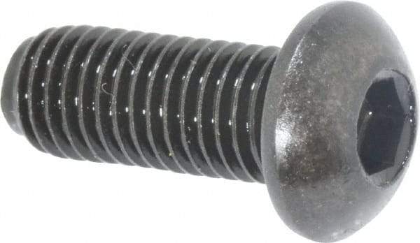 Holo-Krome - 1/4-28 UNF Hex Socket Drive, Button Screw - Alloy Steel, Black Oxide Finish, Fully Threaded, 5/8" Length Under Head - Caliber Tooling