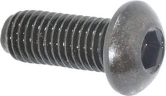 Holo-Krome - 1/4-28 UNF Hex Socket Drive, Button Screw - Alloy Steel, Black Oxide Finish, Fully Threaded, 5/8" Length Under Head - Caliber Tooling