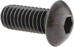 Holo-Krome - 3/8-16 UNC Hex Socket Drive, Button Screw - Alloy Steel, Black Oxide Finish, Fully Threaded, 7/8" Length Under Head - Caliber Tooling