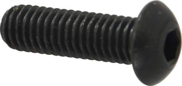 Holo-Krome - 3/8-16 UNC Hex Socket Drive, Button Screw - Alloy Steel, Black Oxide Finish, Fully Threaded, 1-1/4" Length Under Head - Caliber Tooling