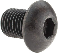 Holo-Krome - 3/8-24 UNF Hex Socket Drive, Button Screw - Alloy Steel, Black Oxide Finish, Fully Threaded, 1/2" Length Under Head - Caliber Tooling