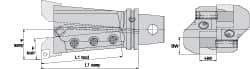 Kennametal - Left Hand Cut, KM63XMZ Modular Connection, Adapter/Mount Lathe Modular Clamping Unit - Through Coolant, Series STAL Straight Side Mount - Exact Industrial Supply