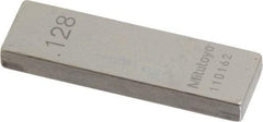 Mitutoyo - 0.128" Rectangular Steel Gage Block - Accuracy Grade 0, Includes Certificate of Inspection - Caliber Tooling