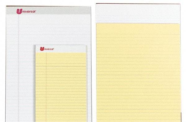 UNIVERSAL - 50 Sheet, 8-1/2 x 14", Perforated Style Ruled Pads - Canary - Caliber Tooling