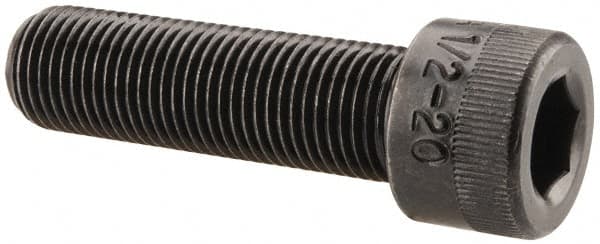 Holo-Krome - 1/2-20 UNF Hex Socket Drive, Socket Cap Screw - Alloy Steel, Black Oxide Finish, Fully Threaded, 1-3/4" Length Under Head - Caliber Tooling