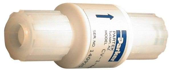 Parker - 1/2" PTFE Check Valve - Inline, PARGRIP x PARGRIP, 120 WOG - Caliber Tooling