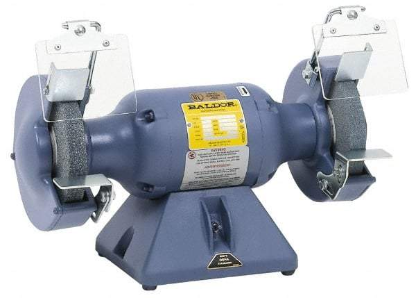 Baldor - 7" Wheel Diam x 1" Wheel Width, 1/2 hp Grinder - 5/8" Arbor Hole Diam, 1 Phase, 3,600 Max RPM, 115 Volts - Caliber Tooling