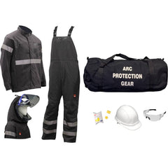 Size 3X-Large, 9.2 Arc Flashing Clothing Kit Includes Premium Gore Pyrad Jacket and Bib, Hood, Face Shield, Bracket, Hard Cap, Ear Plugs, Safety Glasses & Gear Bag