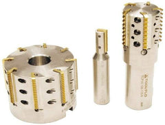 Tool-Flo - 1.116 (UN/115NPT), 1.247 (8NPT)" Cut Diam, 1-1/2" Max Depth of Cut, 1" Shank Diam, Internal/External Indexable Thread Mill - Insert Style TI 15N, 3 Inserts, Toolholder Style TCP, 4-1/2" OAL - Caliber Tooling