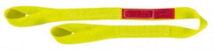 Lift-All - 12' Long x 3" Wide, 8,600 Lb Vertical Capacity, 2 Ply, Nylon Web Sling - 6,900 Lb Choker Capacity, Yellow - Caliber Tooling