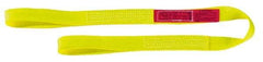 Lift-All - 3' Long x 6" Wide, 9,600 Lb Vertical Capacity, 1 Ply, Nylon Web Sling - 7,700 Lb Choker Capacity, Yellow - Caliber Tooling