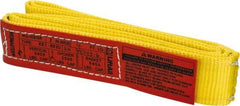 Lift-All - 4' Long x 2" Wide, 3,200 Lb Vertical Capacity, 1 Ply, Polyester Web Sling - 2,500 Lb Choker Capacity, Yellow - Caliber Tooling