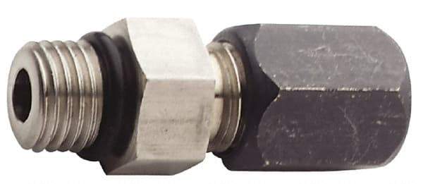 Made in USA - 3/4" OD, Grade 316Stainless Steel Male Connector - 1-1/8" Hex, Comp x Straight Thread O-Ring Ends - Caliber Tooling