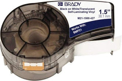 Brady - 1-1/2" Wide, Translucent & White Vinyl Labels - For BMP21 Plus Portable Label Printer, IDPAL Handheld Label Maker - Caliber Tooling