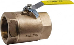 Conbraco - 1-1/4" Pipe, Standard Port, Lead Free Bronze Standard Ball Valve - 2 Piece, Female NPT Ends, Lever Handle, 600 WOG, 150 WSP - Caliber Tooling