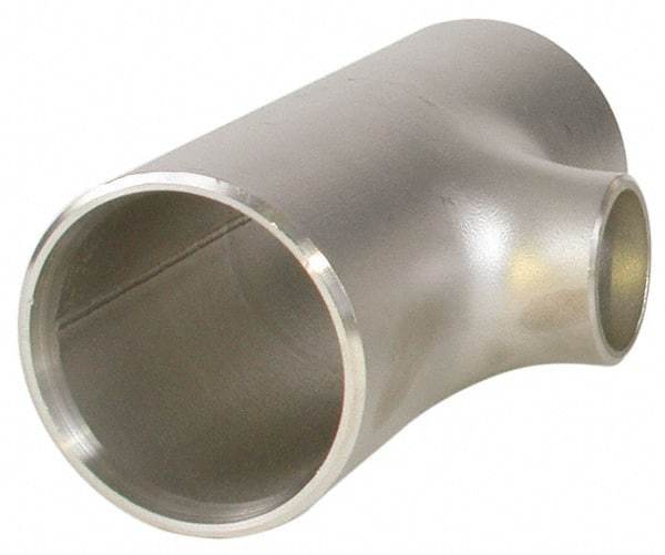 Merit Brass - 1-1/2 x 1/2" Grade 304L Stainless Steel Pipe Tee - Butt Weld x Butt Weld x Butt Weld End Connections - Caliber Tooling