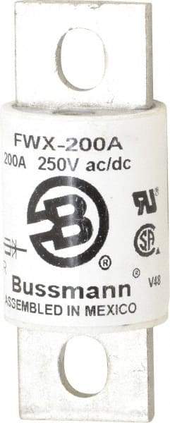 Cooper Bussmann - 250 VAC/VDC, 200 Amp, Fast-Acting Semiconductor/High Speed Fuse - Stud Mount Mount, 3-1/8" OAL, 200 (RMS), 50 at DC kA Rating, 1-7/32" Diam - Caliber Tooling