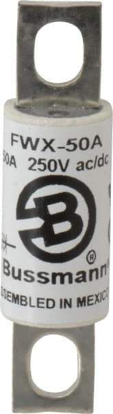 Cooper Bussmann - 250 VAC/VDC, 50 Amp, Fast-Acting Semiconductor/High Speed Fuse - Stud Mount Mount, 3-3/16" OAL, 200 (RMS), 50 at DC kA Rating, 0.81" Diam - Caliber Tooling