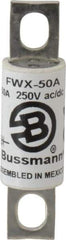 Cooper Bussmann - 250 VAC/VDC, 50 Amp, Fast-Acting Semiconductor/High Speed Fuse - Stud Mount Mount, 3-3/16" OAL, 200 (RMS), 50 at DC kA Rating, 0.81" Diam - Caliber Tooling