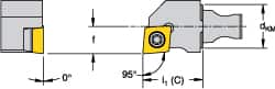 Kennametal - Left Hand Cut, Size KM16, CCMT 09T308 Insert Compatiblity, External Modular Turning & Profiling Cutting Unit Head - 10mm Ctr to Cutting Edge, 20mm Head Length, Through Coolant, Series Micro Screw-On - Caliber Tooling