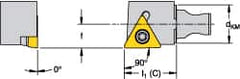 Kennametal - Right Hand Cut, Size KM16, TCMT 16T308 Insert Compatiblity, External Modular Turning & Profiling Cutting Unit Head - 10mm Ctr to Cutting Edge, 20mm Head Length, Through Coolant, Series Micro Screw-On - Caliber Tooling