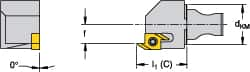 Kennametal - Right Hand Cut, Size KM16, SSP Insert Compatiblity, Modular Turning & Profiling Cutting Unit Head - 7.35mm Ctr to Cutting Edge, 20mm Head Length, Through Coolant, Series Micro Backturning - Caliber Tooling