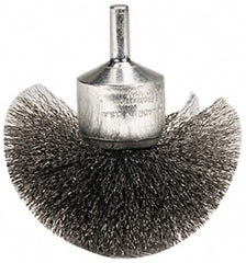 Weiler - 2-3/4" Brush Diam, Crimped, Flared End Brush - 1/4" Diam Shank, 16,000 Max RPM - Caliber Tooling