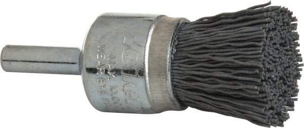 Weiler - 320 Grit, 3/4" Brush Diam, Crimped, End Brush - Extra Fine Grade, 1/4" Diam Shank, 10,000 Max RPM - Caliber Tooling