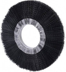 Weiler - 6" OD, 2" Arbor Hole, Nylon Wheel Brush - 3/4" Face Width, 1-1/2" Trim Length, 0.016" Filament Diam, 6,000 RPM - Caliber Tooling