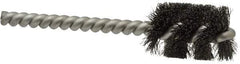 Weiler - 3/4" Diam Helical Steel Tube Brush - 0.006" Filament Diam, 1" Brush Length, 3-1/2" OAL, 7/32" Diam Stainless Steel Shank - Caliber Tooling