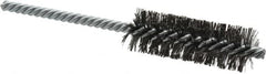 Weiler - 7/8" Diam Helical Steel Tube Brush - Double Spiral, 0.0104" Filament Diam, 2-1/2" Brush Length, 5-1/2" OAL, 1/4" Diam Shank - Caliber Tooling